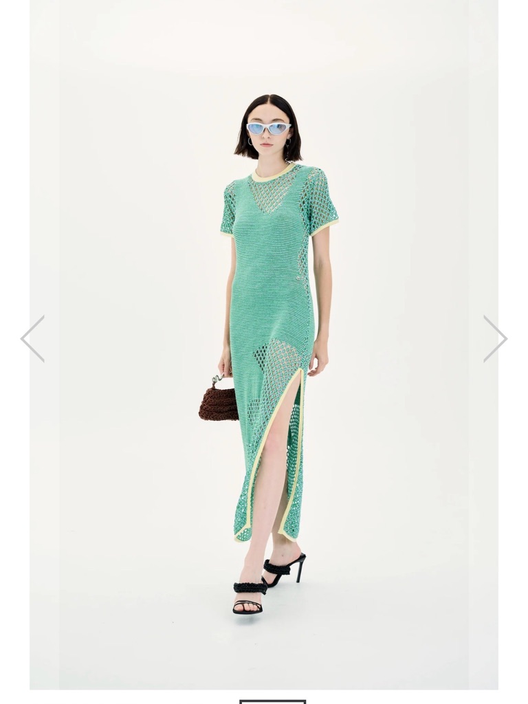 Nwt Ph5 Perry Crotchet Short Sleeve Dress (M) Teal — image 7 of 8